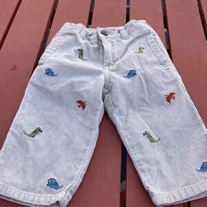 (five for  $25) Gymboree, corduroy pants with embroidered dinosaurs